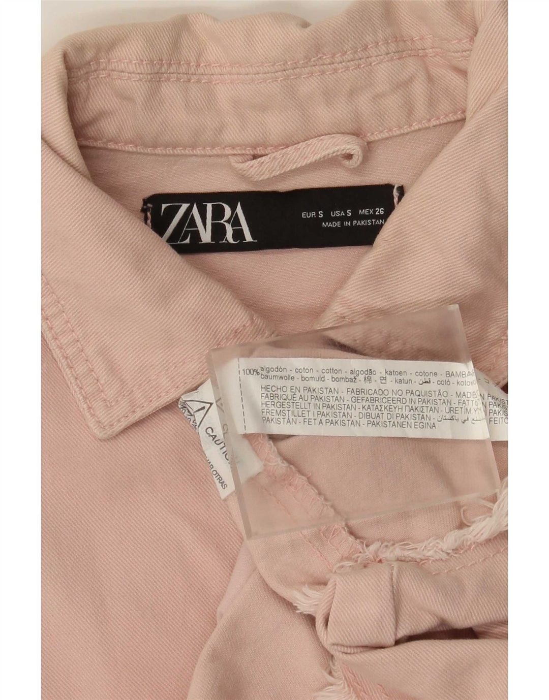 Übergroßes Jeanskleid von Zara für Damen, Gr. 10, Größe S, rosa, Baumwolle