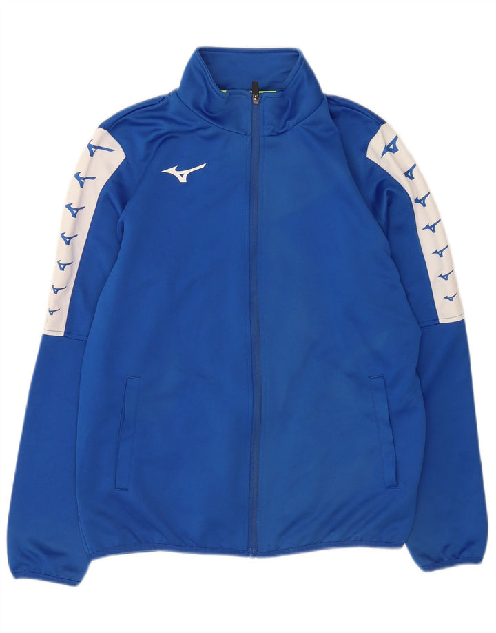 Mizuna Herren-Trainingsanzugoberteil mit Grafik, Mittelblaues Farbblock-Polyester