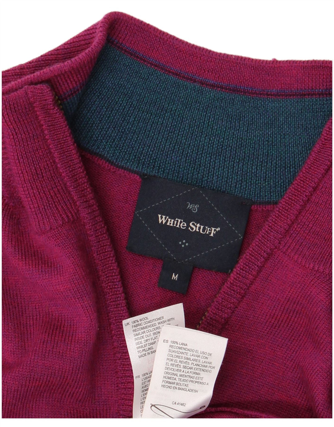 White Stuff Herren-Pullover mit Reißverschluss am Hals, mittelrosa Wolle