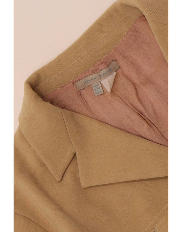 Zara Damen 3-Knopf-Blazerjacke UK 12 Mittelbeige