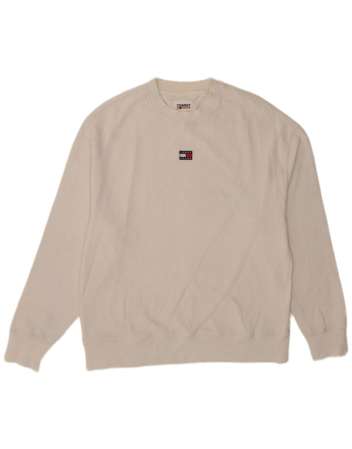 Tommy Hilfiger Herren-Sweatshirt-Pullover, mittelweiße Baumwolle