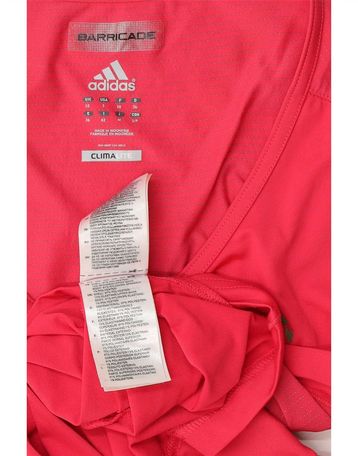 Adidas Damen Climalite T-Shirt Top UK 10 Small Rot Polyester