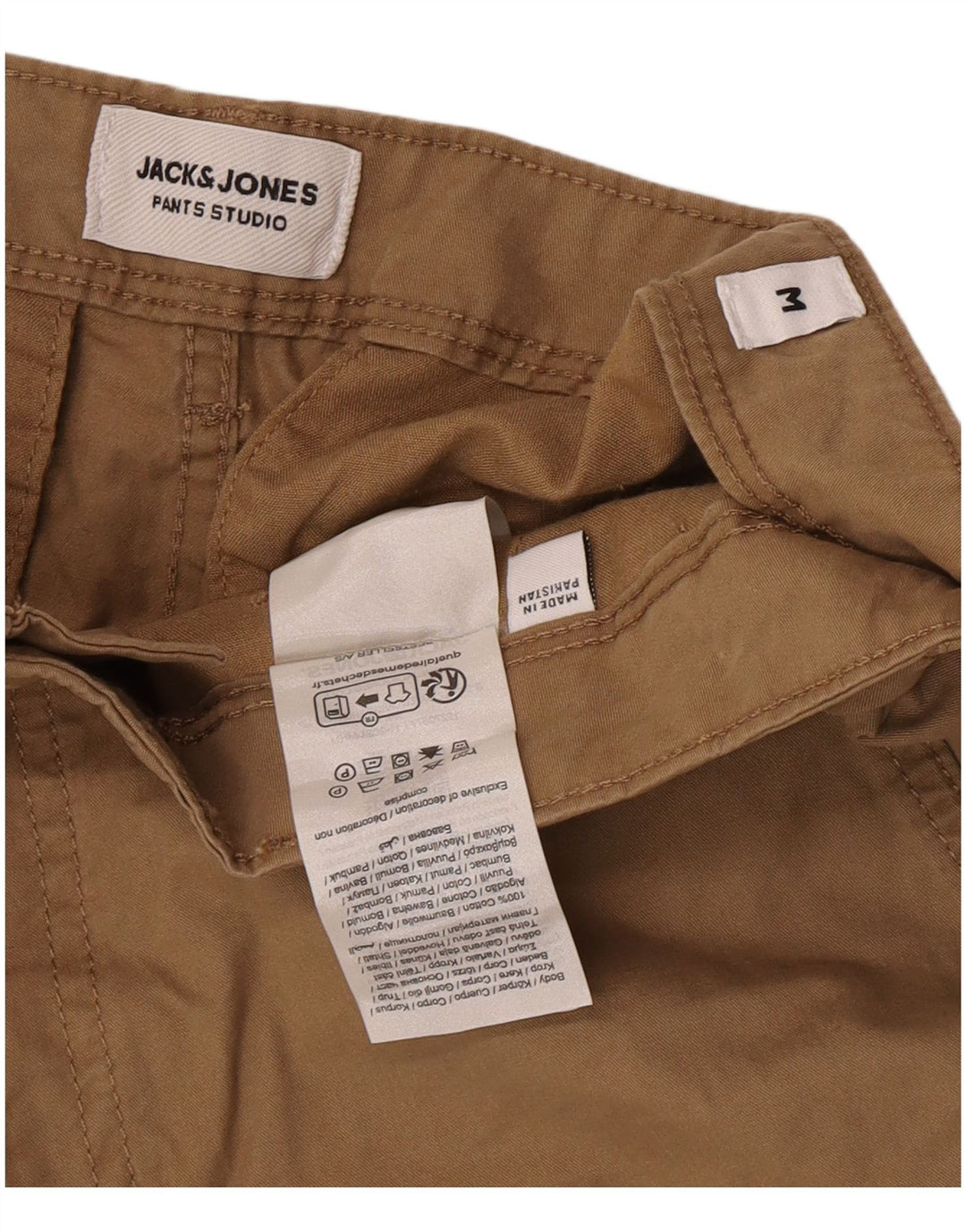 Jack & Jones Herren Cargoshorts Medium W32 Beige Baumwolle