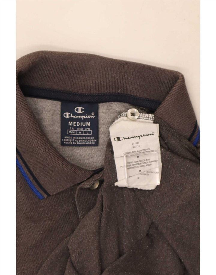 Champion Herren-Poloshirt aus mittelgrauer, gestreifter Baumwolle