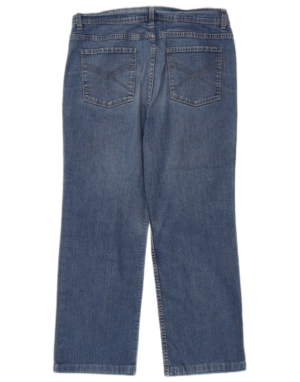 Marks & Spencer Damen kurze gerade Jeans UK 12 Medium W30 L25 Blau