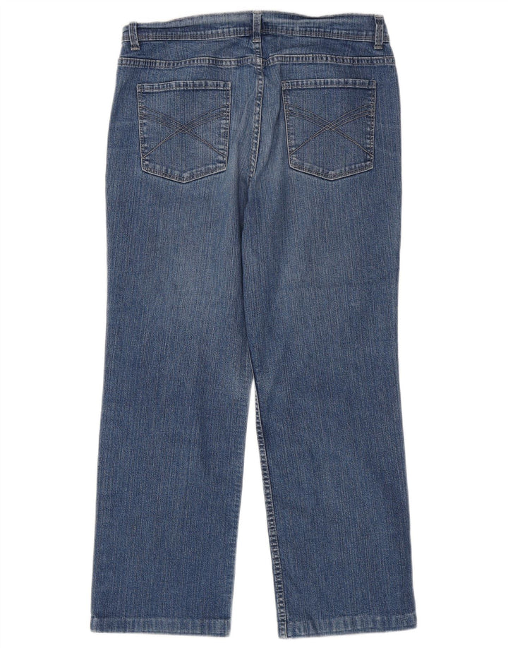 Marks & Spencer Damen kurze gerade Jeans UK 12 Medium W30 L25 Blau