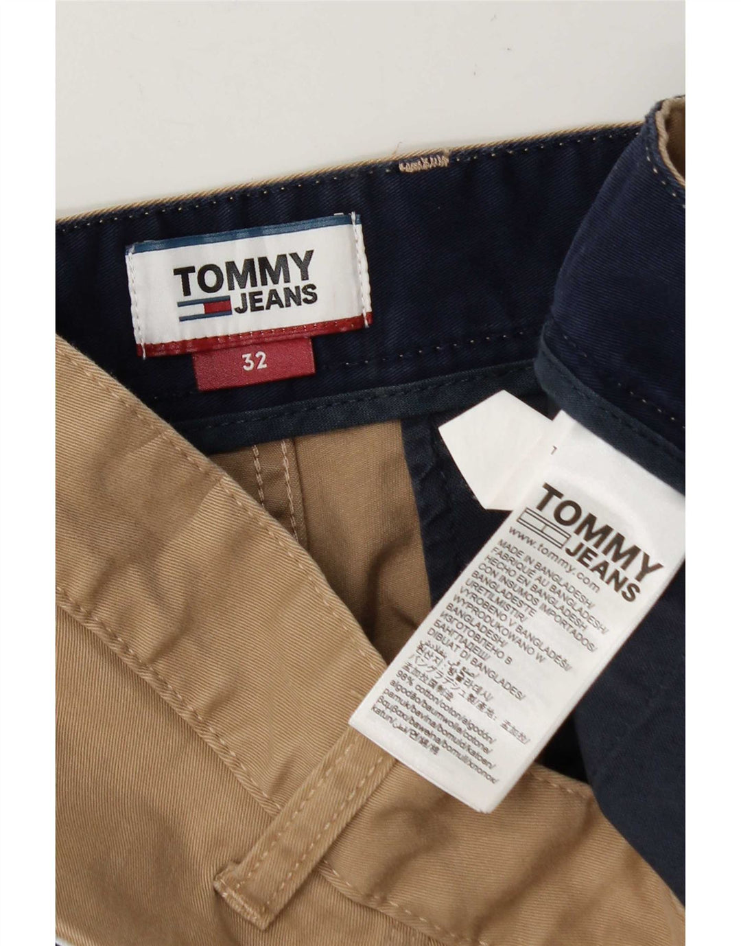 Tommy Hilfiger Herren Chinoshorts W32 Mittelbeige Baumwolle