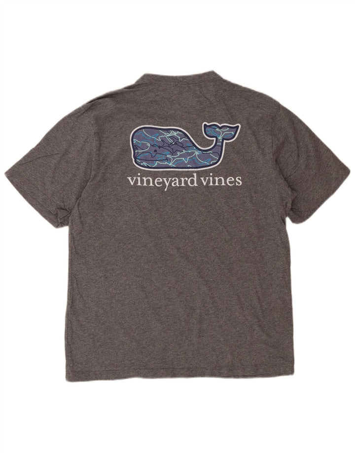 VINEYARD VINES Mens Graphic T-Shirt Top Medium Grey Cotton