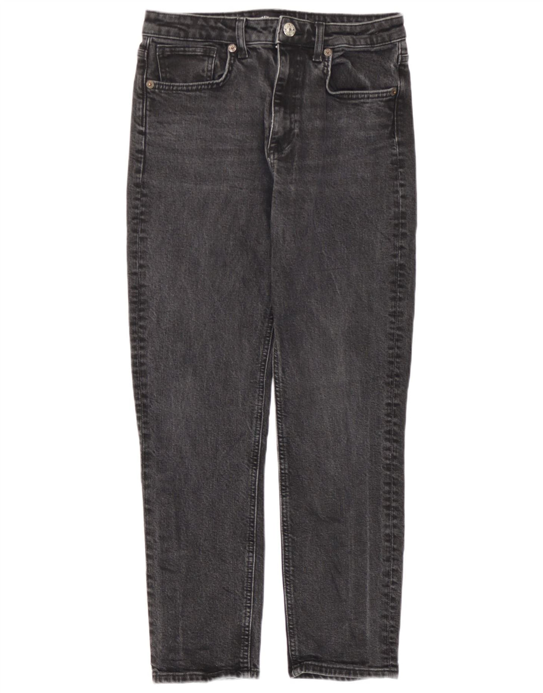 Zara Damen Straight Jeans EU 38 Small W28 L26 Grau