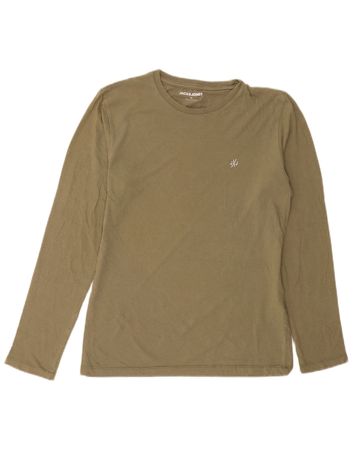 JACK & JONES Herren Top Langarm XS Khaki Baumwolle