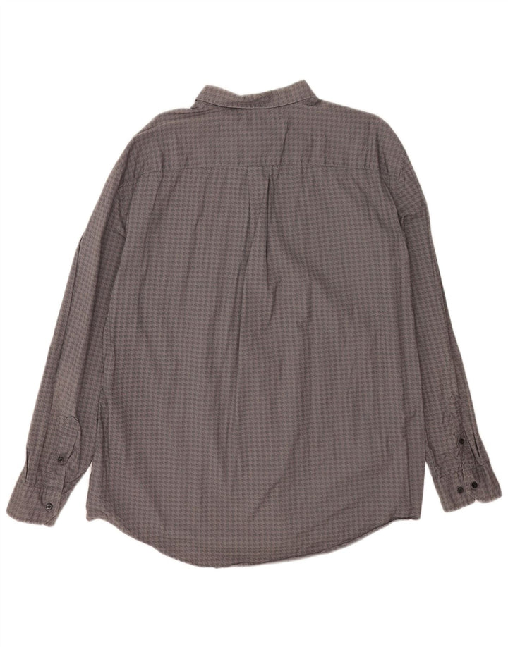 Tommy Hilfiger Herren Custom Fit Hemd 2XL graue Hahnentritt-Baumwolle