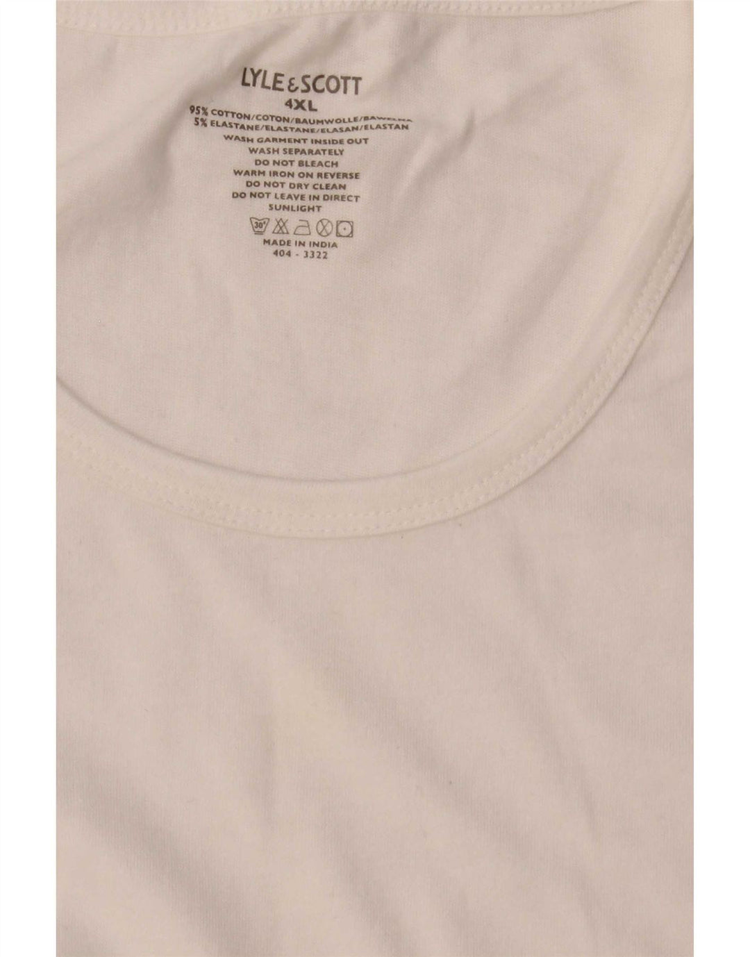Lyle & Scott Herren T-Shirt Top 4XL Weiße Baumwolle