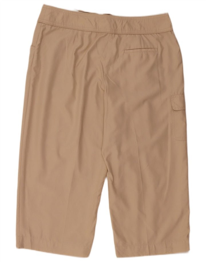 Izod Damen Capri-Cargohose US 12 Large W34 L21 Beige Polyester