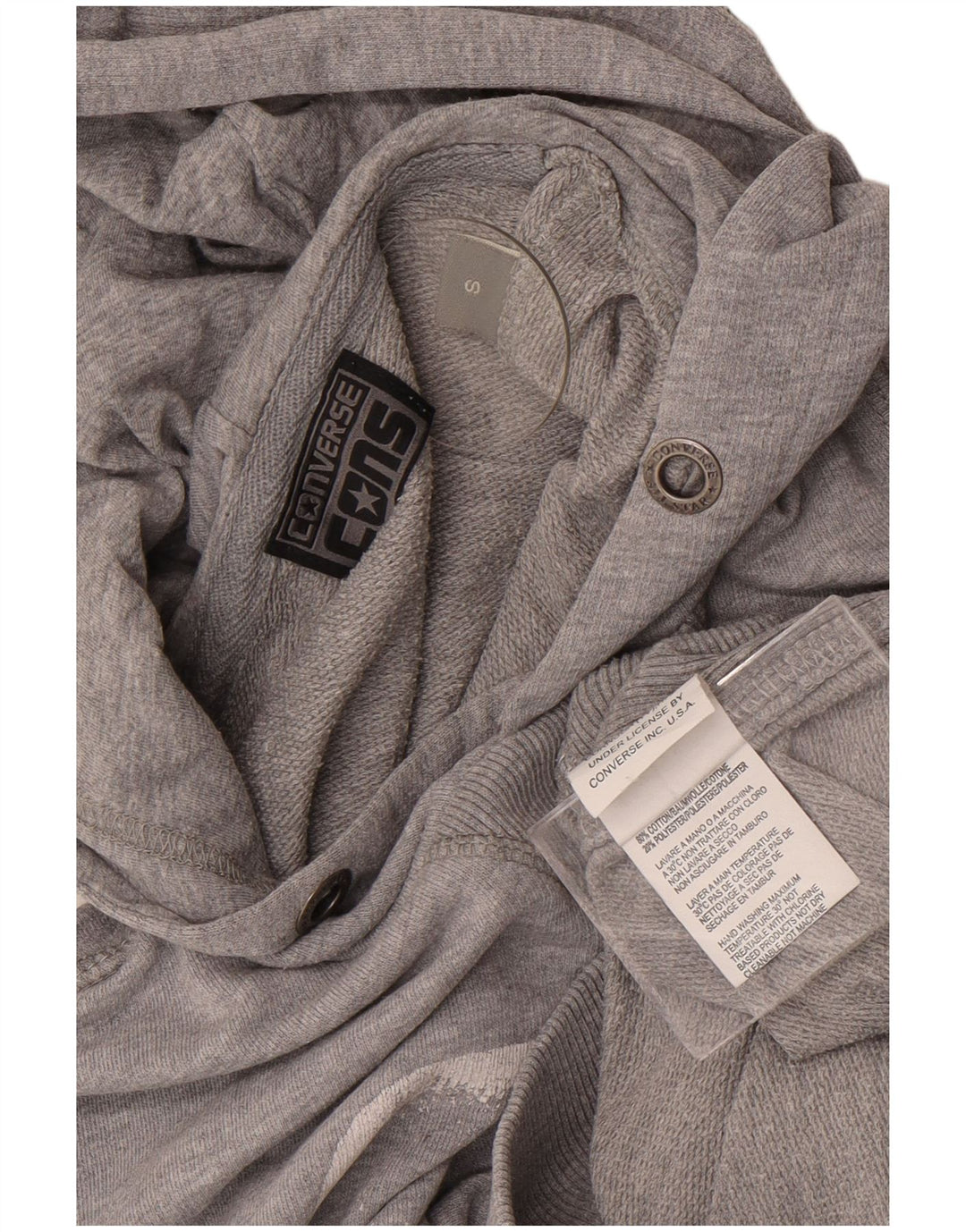 Converse Herren-Kapuzenpullover mit Grafik, Größe S, Grau, Baumwolle