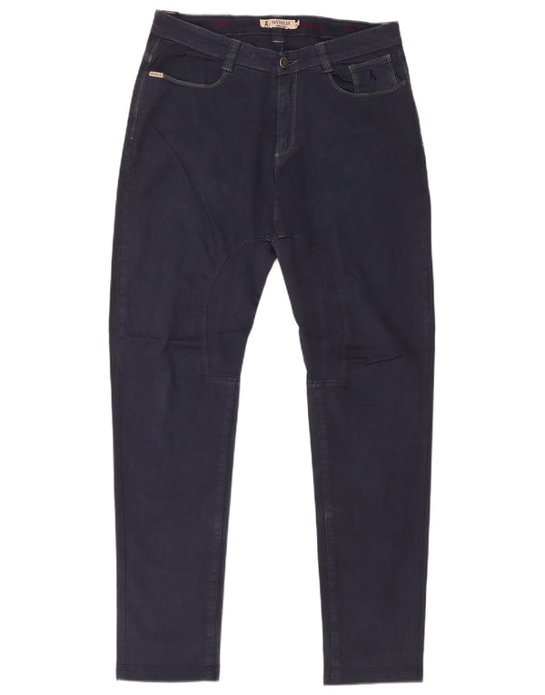 SIVIGLIA Mens Skinny Casual Trousers W30 L30 Navy Blue Cotton