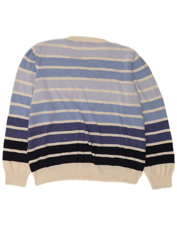 Marks & Spencer Damen-Pullover mit Rundhalsausschnitt, UK 20 2XL, blau gestreift