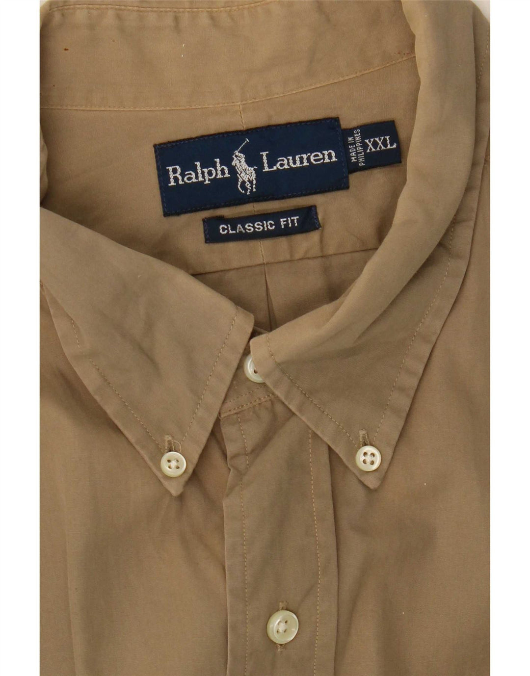 Ralph Lauren Herren-Hemd mit klassischer Passform, 2XL, Beige