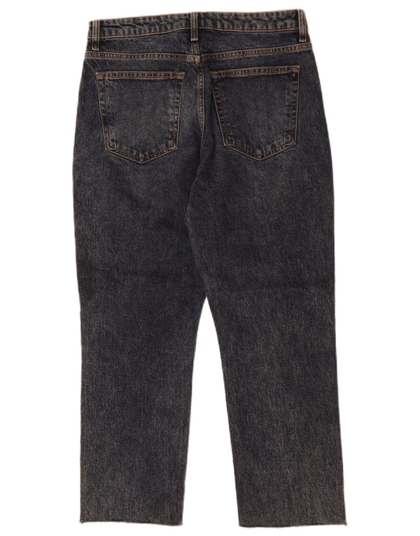 Topshop Damen-Cropped-Jeans, W30, L25, schwarze Baumwolle