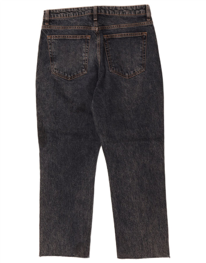 Topshop Damen-Cropped-Jeans, W30, L25, schwarze Baumwolle