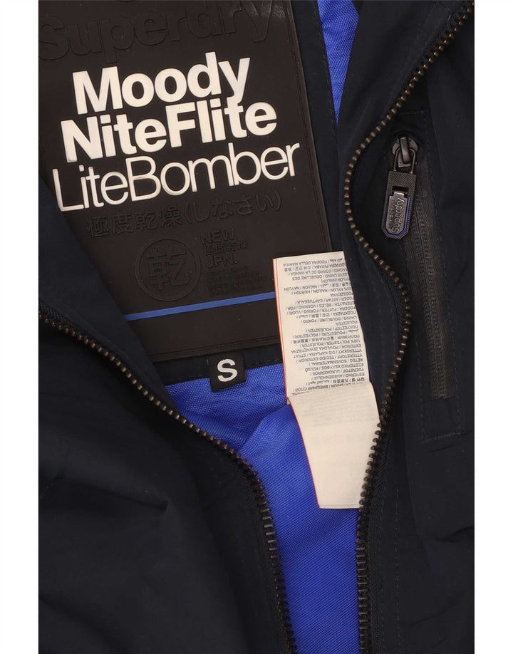 Superdry Herren Bomberjacke UK 36 Small Marineblau Polyester