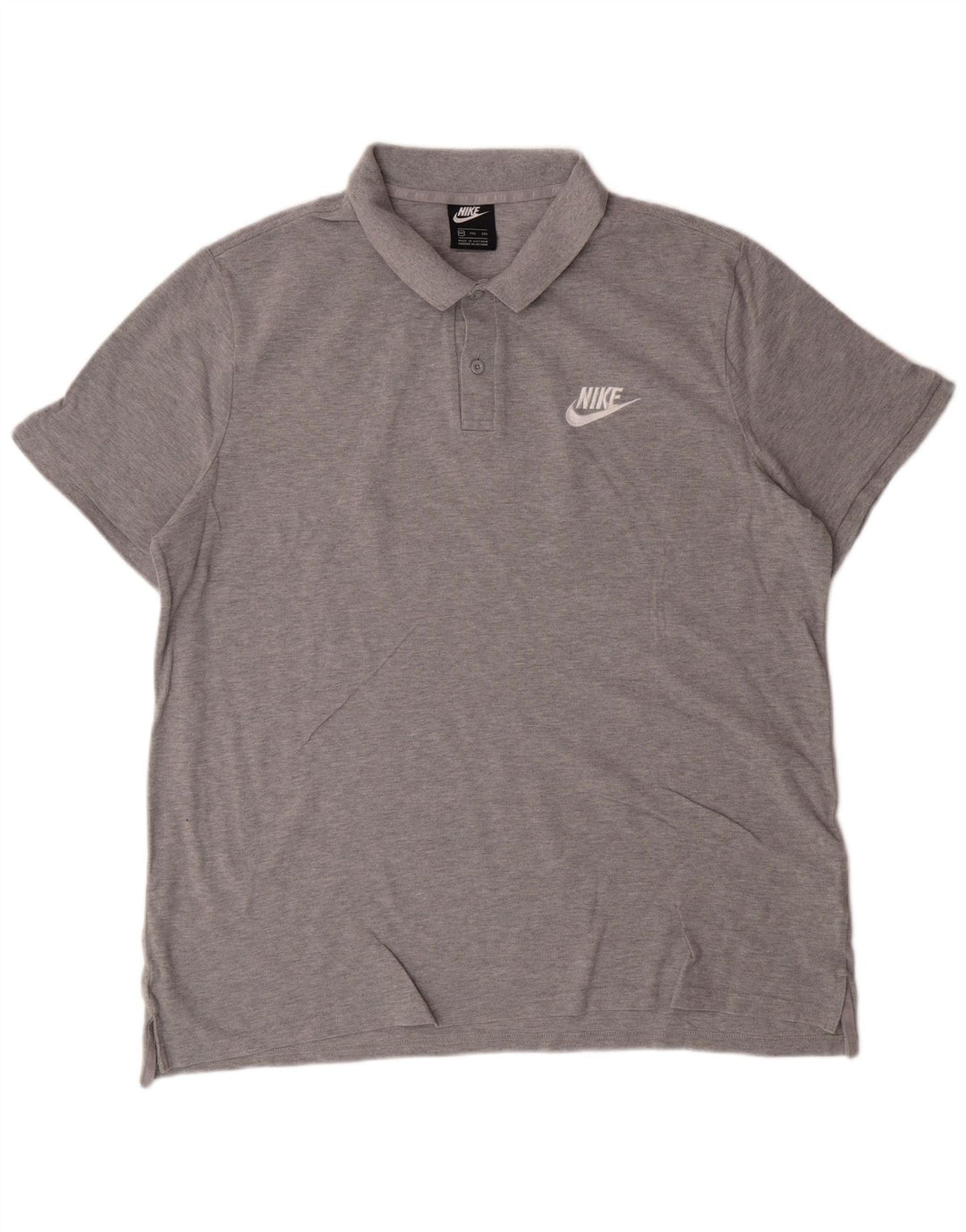 NIKE Herren Poloshirt 2XL Grau Baumwolle
