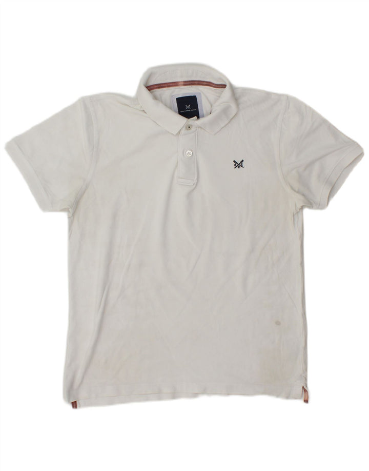 Crew Clothing Herren-Poloshirt aus mittelweißer Baumwolle
