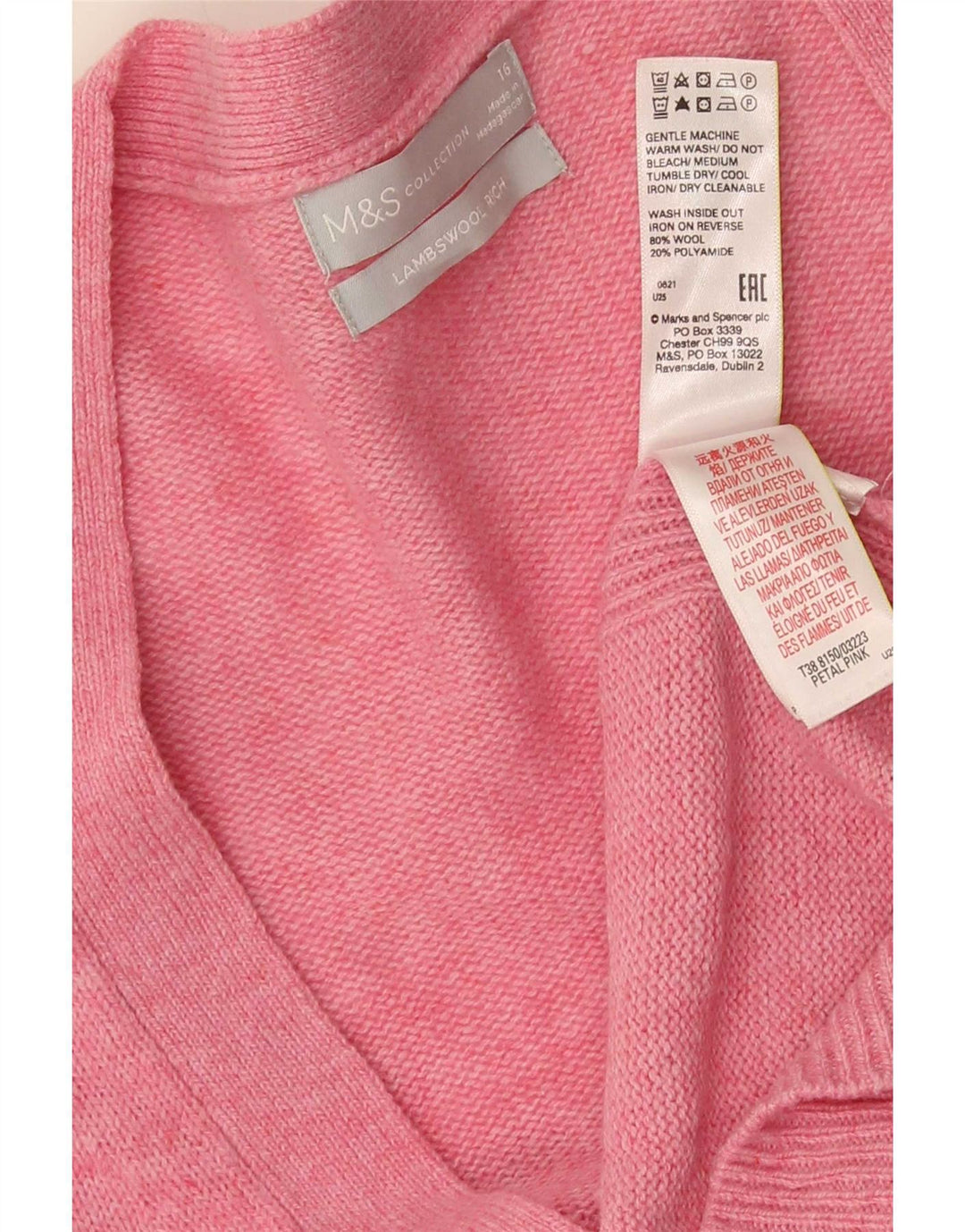 Marks & Spencer Damen-Cardigan-Pullover UK 16 Große rosa Wolle