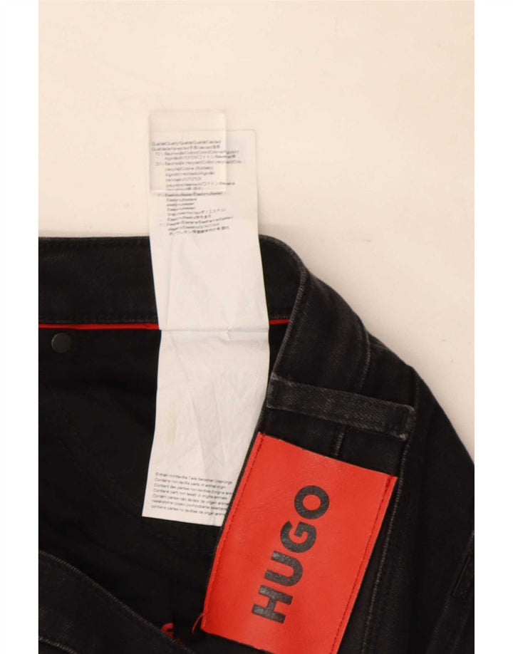 Hugo Boss Herren Slim Jeans W33 L31 Schwarze Baumwolle