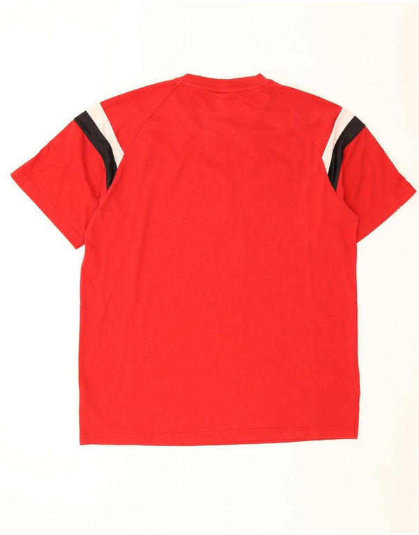 Adidas Herren T-Shirt Top Large Rot Colourblock Baumwolle