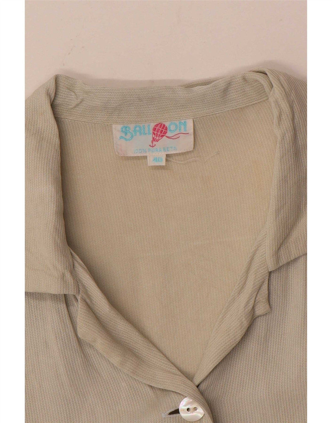 Balloon Damen Kurzarmhemd EU 40 Mittelbeige Seide