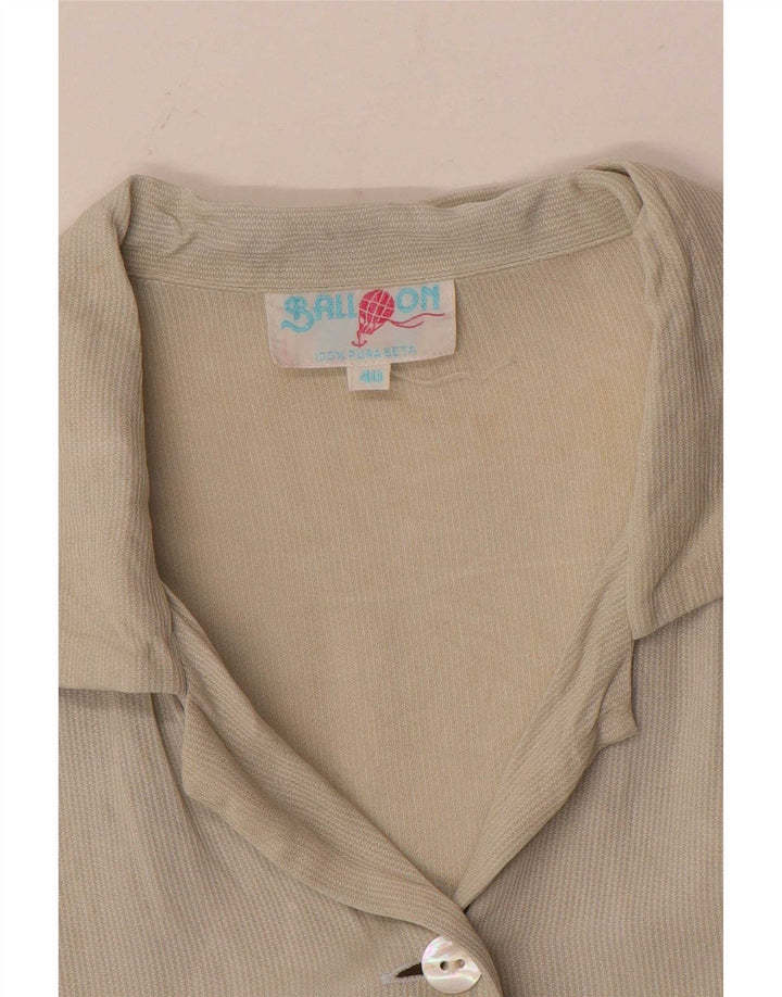 Balloon Damen Kurzarmhemd EU 40 Mittelbeige Seide