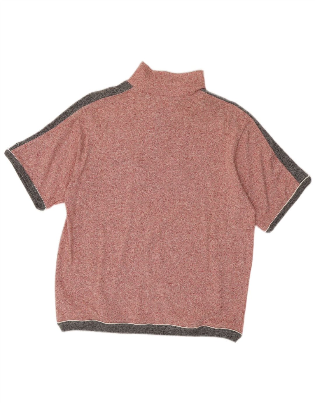 Asics Herren Kurzarm-Pullover mit Reißverschluss am Hals Mittelrosa Farbblock