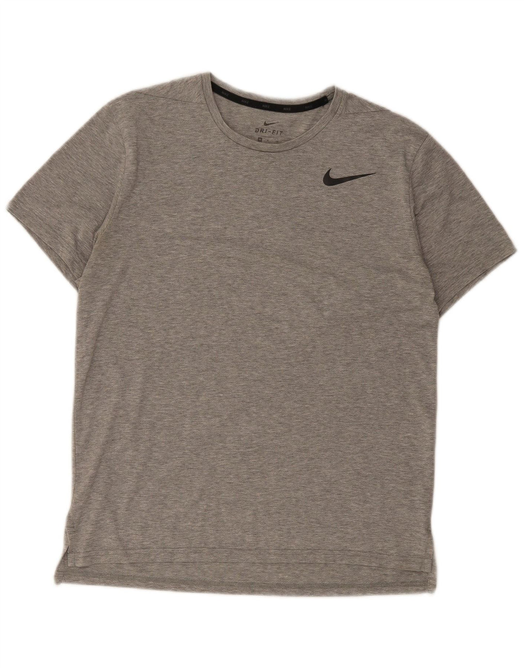 Nike Herren Dri Fit T-Shirt-Oberteil aus mittelgrau meliertem Polyester