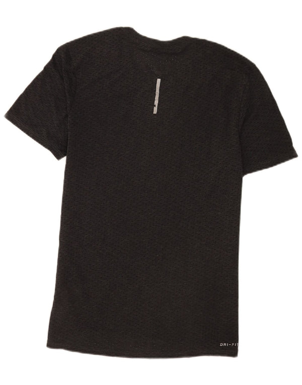 Nike Herren Dri Fit T-Shirt-Oberteil aus mittelgrauem Polyester