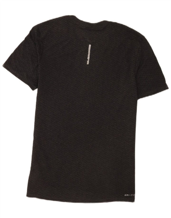 Nike Herren Dri Fit T-Shirt-Oberteil aus mittelgrauem Polyester