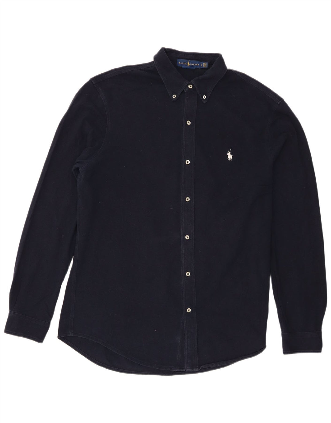 Ralph Lauren Herren-Hemd, groß, marineblau, Baumwolle