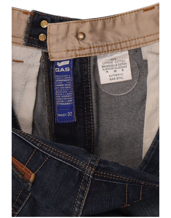 Gas Herren Straight Jeans W32 L31 Blaue Baumwolle
