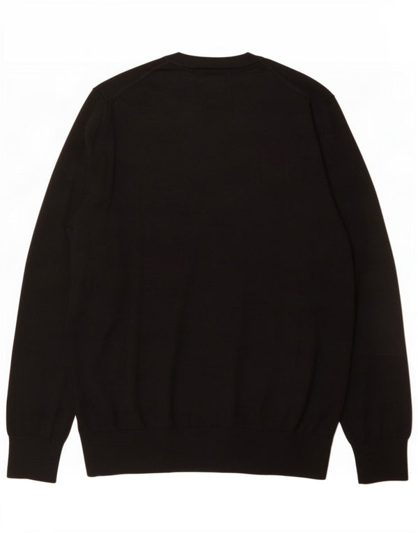 John Lewis Herren-Pullover mit Rundhalsausschnitt, 2XL, schwarze Merinowolle