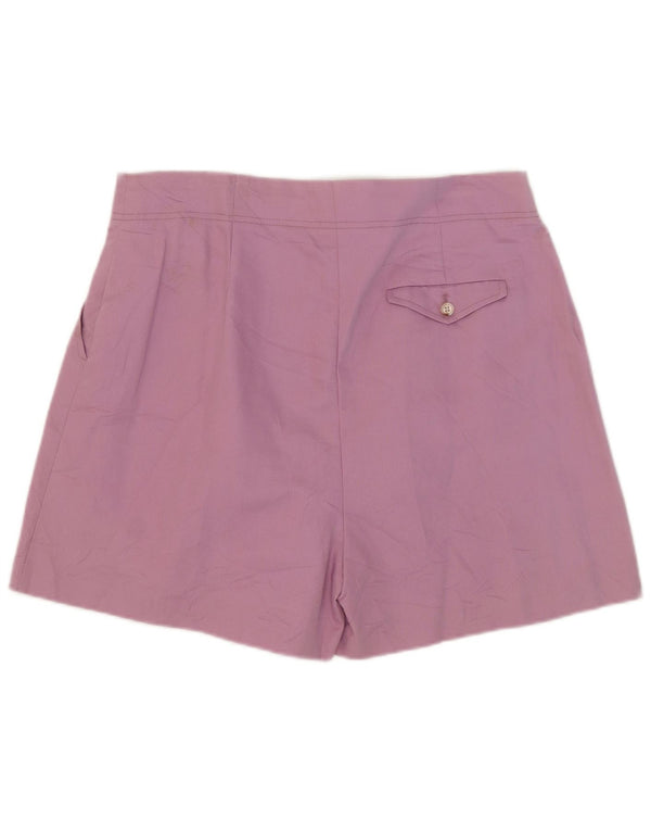 Marks & Spencer Damen-Chinoshorts mit hoher Taille und Klammern, UK 16, L, W38, Flieder