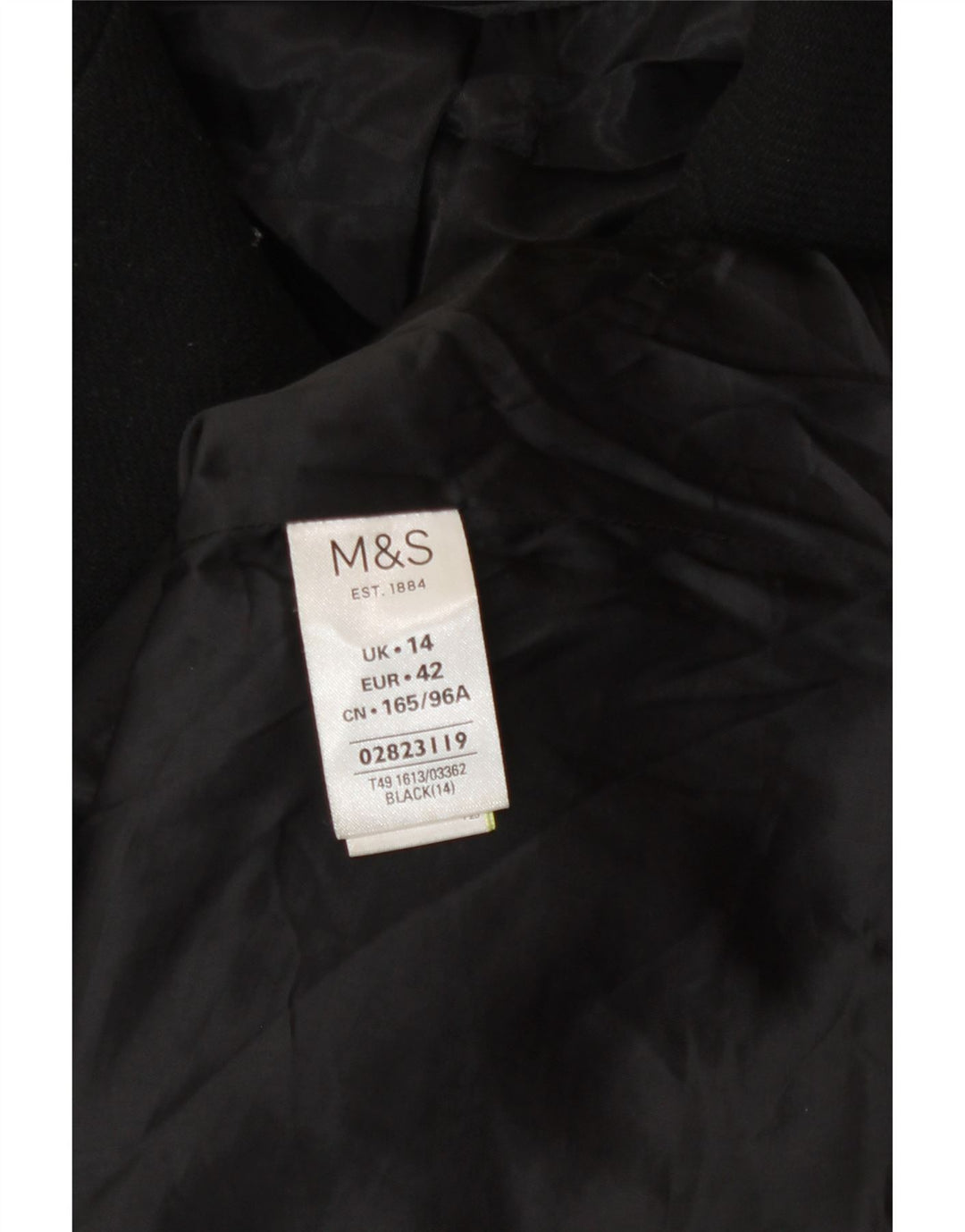 Marks & Spencer Damen Pea Coat UK 14 Large Schwarz Polyester