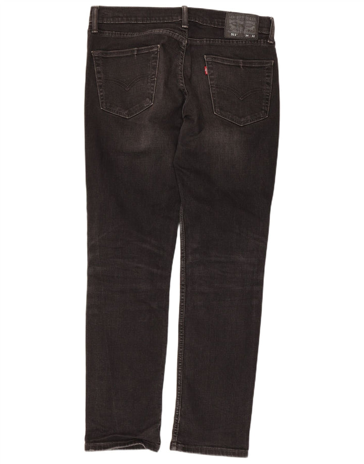 Levi's Herren 511 Slim Jeans W34 L32 Schwarze Baumwolle