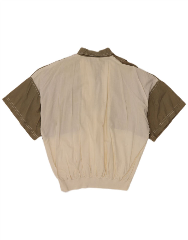 Neues, kurzärmliges Herren-Pulloverhemd von Fast, EU 48/50, mittlerer Khaki-Farbblock