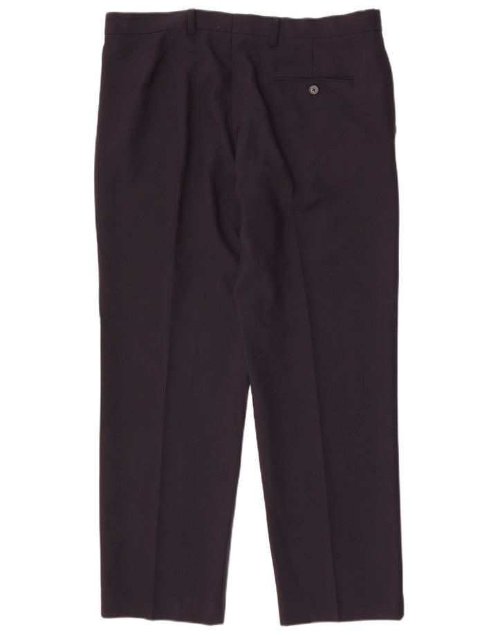 Marks & Spencer Herren-Anzughose mit normaler Passform, W36 L29, marineblaues Polyester