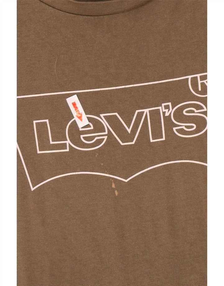 Levi's Damen Grafik-T-Shirt-Oberteil UK 14 Medium Khaki