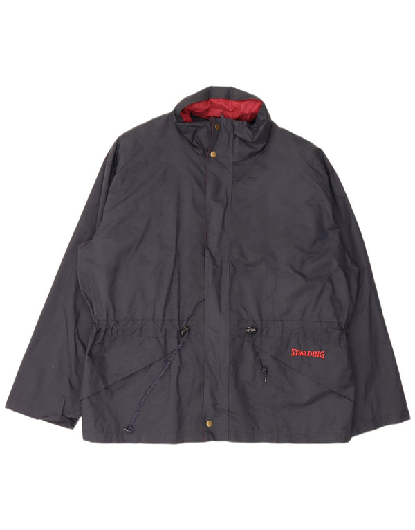 Spalding Herren Regenjacke UK 42 XL Marineblaues Nylon