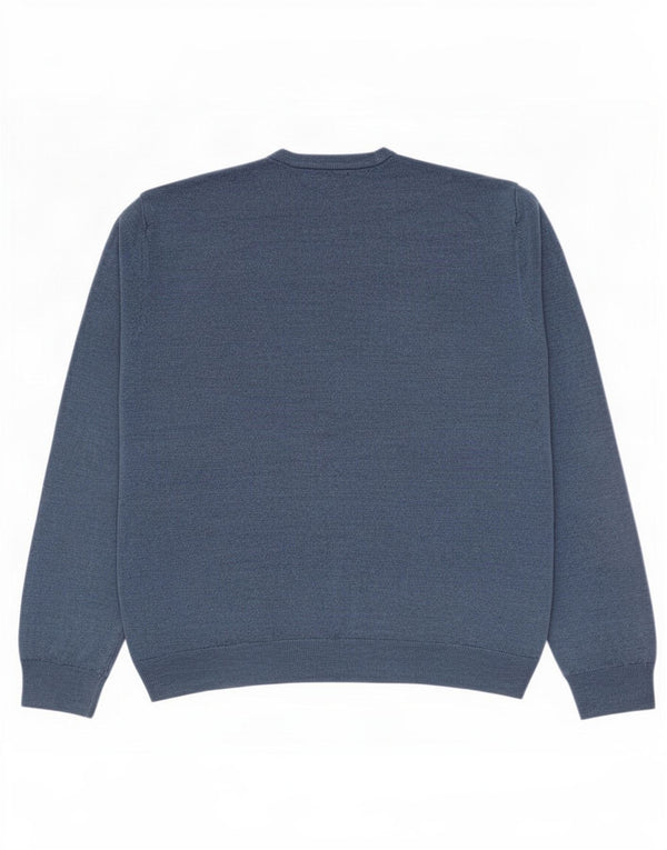 Marks & Spencer Herren-Pullover mit Rundhalsausschnitt, 2XL, blaues Acryl
