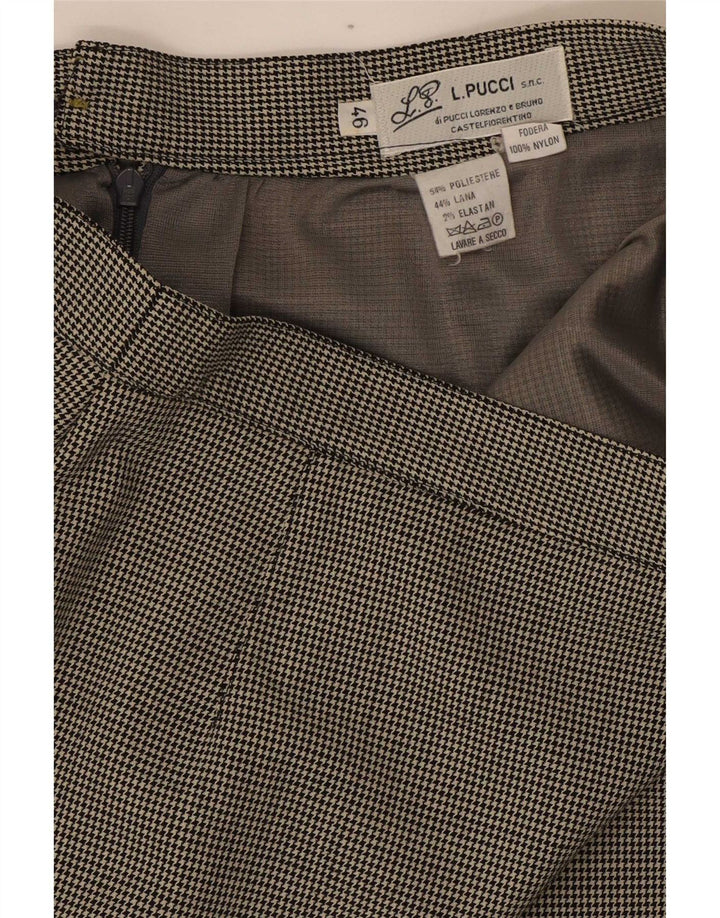 L.Pucci Damen Bleistiftrock IT 46 Large W30 Schwarzer Hahnentritt-Polyester