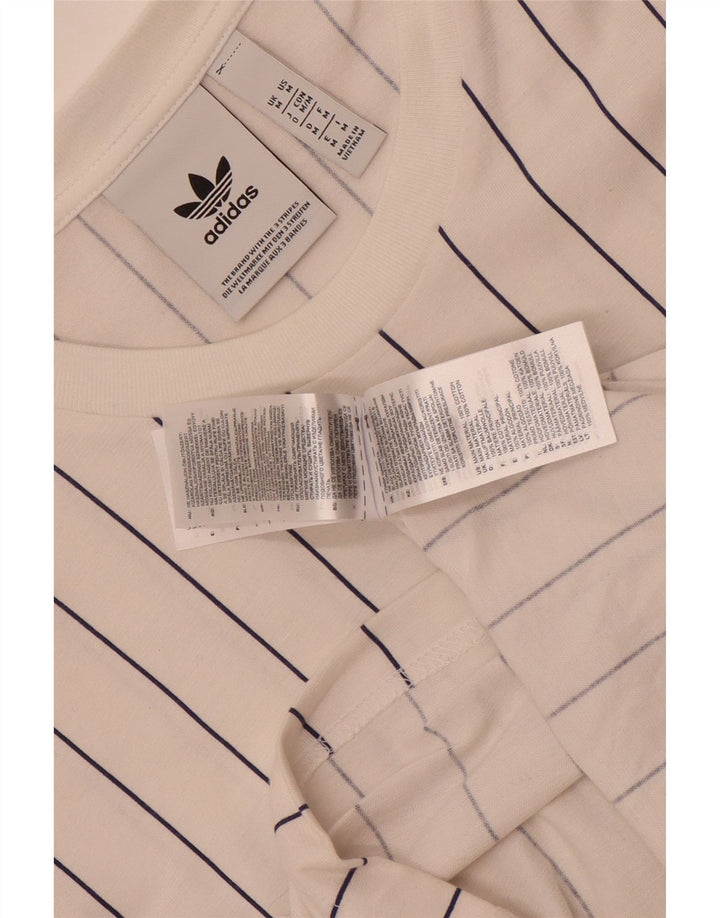 Adidas Herren-T-Shirt mit Grafik, mittelweiß, gestreift, Baumwolle