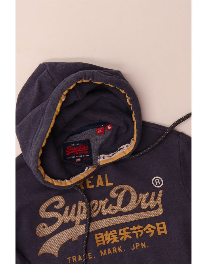 SUPERDRY Herren-Kapuzenpullover mit Grafik, Größe S, Marineblau, Polyester