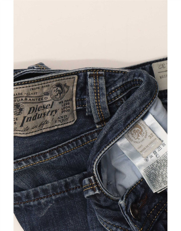 Diesel Herren Straight Jeans W32 L32 Blaue Baumwolle